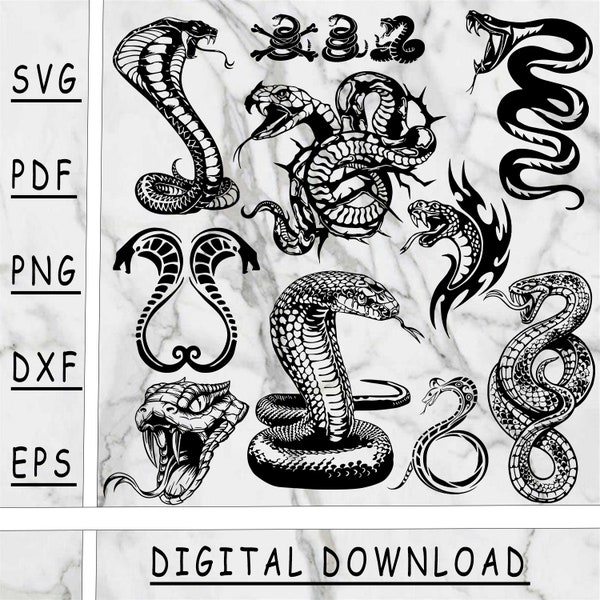 Snake SVG bundle, Snake PNG, Snake DXF, Snake Pdf, Snake Eps,Snake silhouette, instant download, digital product