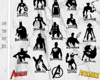 Superhero black SVG bundle, Superhero black PNG, Superhero black DXF, icons, Superhero Eps, digital product, instant download