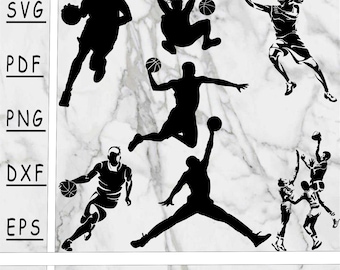Basketball Silhouette SVG Bundle: Vector Cut Files (Digital Download)