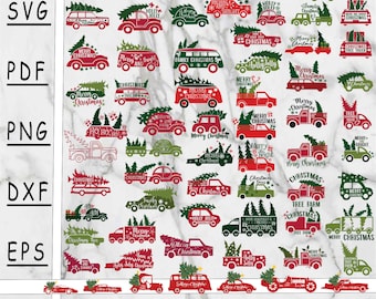 Kerstboom vrachtwagens SVG, kerstboom vrachtwagens PNG, SVG, Png, instant download, gesneden bestand, digitaal product
