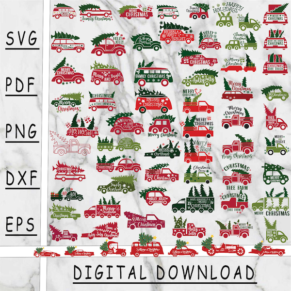 Christmas tree trucks SVG, christmas tree trucks PNG, SVG, Png, instant download, cut file, digital product