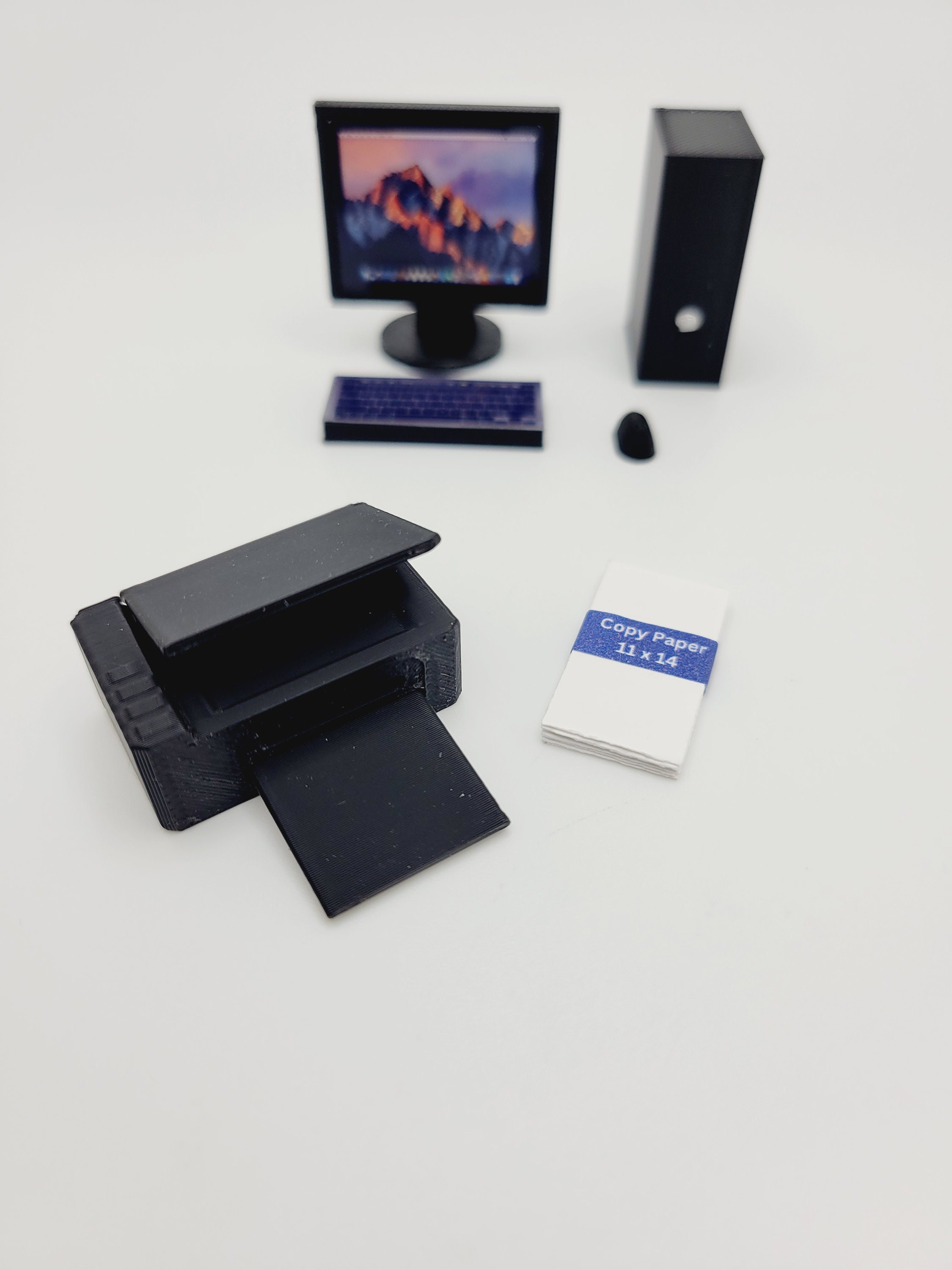 Dollhouse Miniature Desktop PC With Printer 1:12 Scale - Etsy