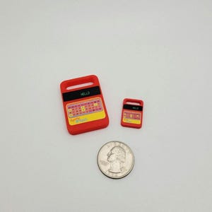 Dollhouse Miniature Speak and Spell Tiny Toy Photography Prop