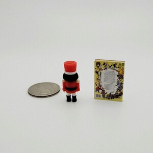 Dollhouse Miniature Christmas Nutcracker Toy with Faux Book 1:6 Scale image 2