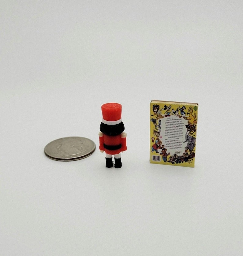 Dollhouse Miniature Christmas Nutcracker Toy with Faux Book 1:6 Scale image 2