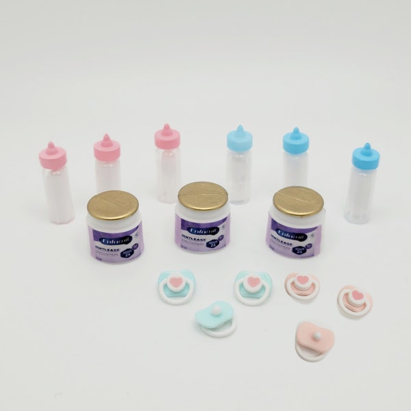 Miniature Micro Pacifiers, Baby Bottles, Nursery Care Sets