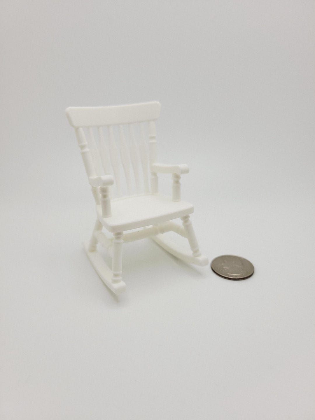 Miniature Rocking Chairs 1:12 Scale Miniature Rocking Chair, Dollhouse Porch, Mini Baby Nursery ...