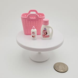 Miniature Baby Laundry Set, Dollhouse Nursery Accessory
