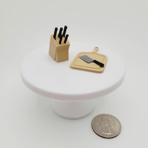 1:12 Dollhouse Miniature Knife Block 8 Pc Set