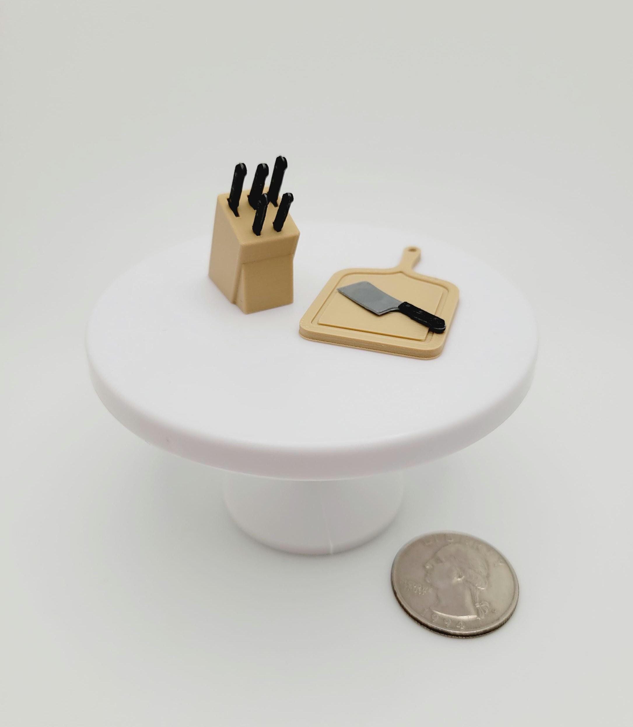 1:12 Dollhouse Miniature Knife Block 8 Pc Set