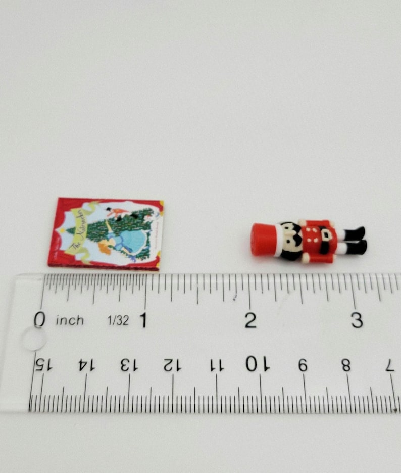 Dollhouse Miniature Christmas Nutcracker Toy with Faux Book 1:6 Scale image 4