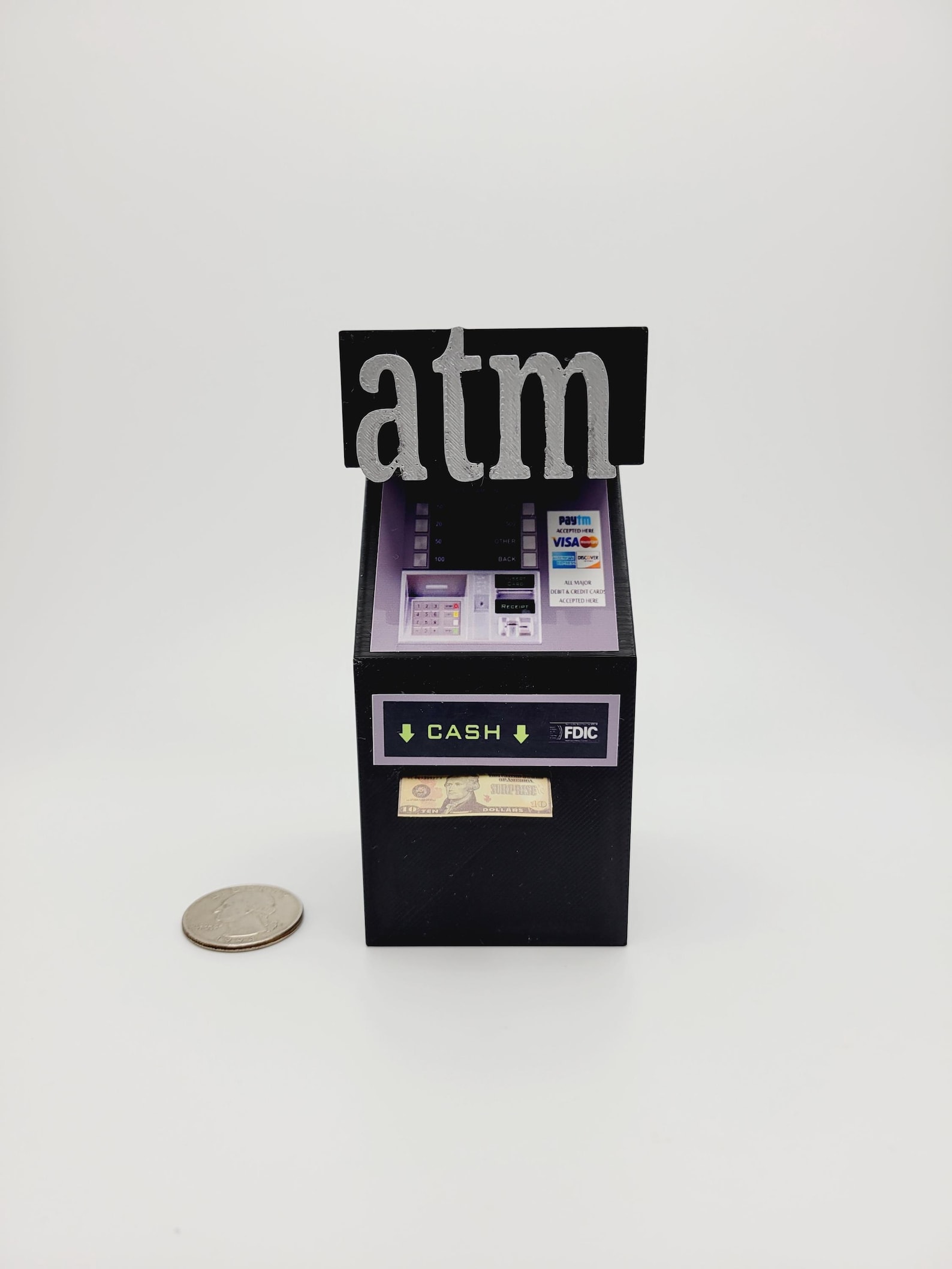 Miniature ATM Machine Action Figure Prop Miniature Store Accessory 1:10 ...