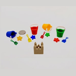Miniature Beach Bucket Toys for Dollhouses