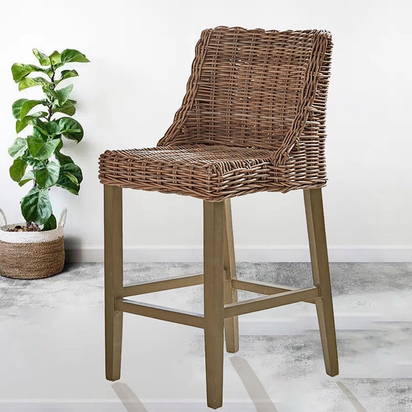 Rattan Bar Stools Etsy UK