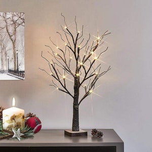 Mini Pre-Lit LED Twig Tree Ideal for Christmas or Wedding Decoration - Small Birch Battery Powered Lights (61cm/2 Foot) or large 4, 6 & 8ft.
