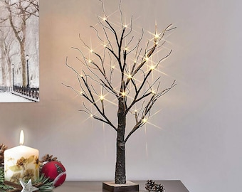 Mini Pre-Lit LED Twig Tree Ideal for Christmas or Wedding Decoration - Small Birch Battery Powered Lights (61cm/2 Foot) or large 4, 6 & 8ft.