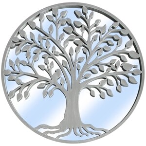 Tree of Life Outdoor Garden Wall Mirror Grey or Bronze Distressed Decor with Robin Birds Makes a Great Memorial 650mm x 650mm image 10