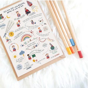 Postkarte Affirmationen für Kinder | Selbstliebepostkarten | positive Glaubenssätze | für innere Stärke