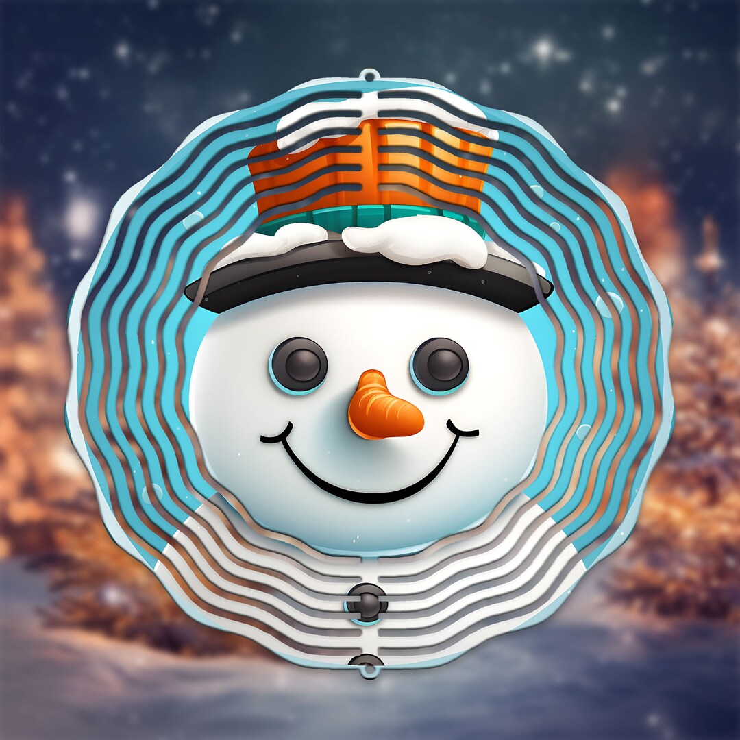 Snowman Winds Spinner PNG Wind Spinner Cute Snowman Etsy