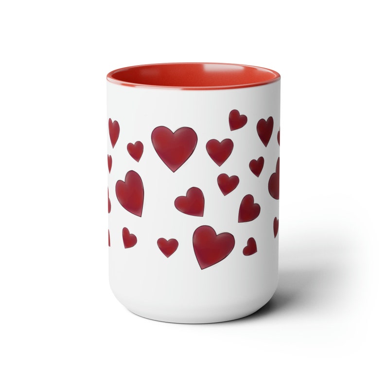 Love and Coffee Cups Always Bottomless Valentines Day Twotone Mugs