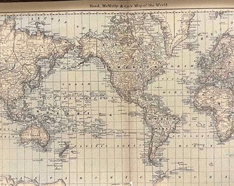 Multi-Scale or 1:12 World Map, Chart, or Diagram Dollhouse Miniature -Tiny Scale Model Navigation, Observatory, School Diorama-