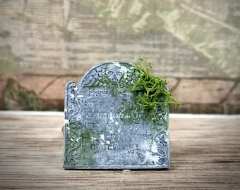 Multi-Scale 1700s Flat Slab Headstone Dollhouse Miniature- tiny grave marker- diorama cemetery monument- mini Halloween town prop- graveyard