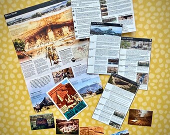 1:12 Mesa Verde National Park Brochure Dollhouse Miniatures Set -Tiny Camping, Wanderlust, Traveling Ephemera for Dioramas-
