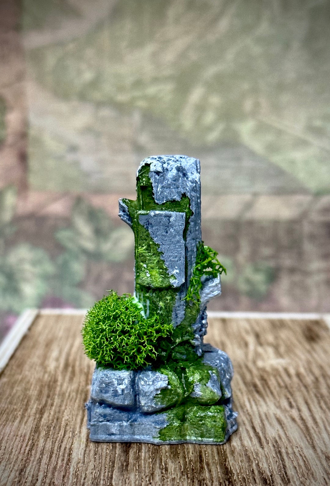 Multiscale Tree Trunk Headstone Statue Dollhouse Miniature Tiny Grave Marker Diorama Cemetery