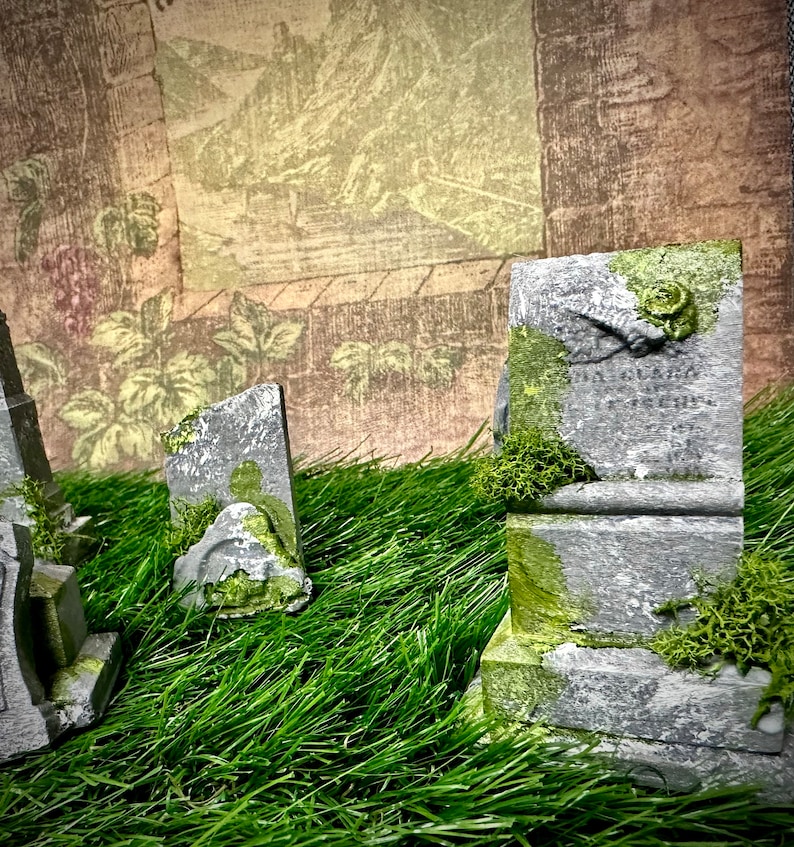 Multi-scale Headstone Dollhouse Miniature- Tiny Grave Marker- Diorama ...