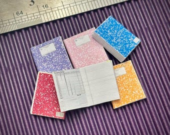 1:12 1-Piece Composition Notebook Dollhouse Miniature- Tiny Journal Book- Diorama Diary-