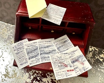 1:12 Autopsy File Folder Dollhouse Miniature- curiosity prop- diorama, crime scene, case file- true crime detective file- hospital, doctor-
