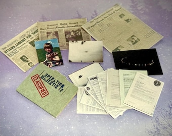1:12 Operation Majestic 12 Mystery Dollhouse Miniature File- UFO/UAP paranormal investigations- Roswell Scale Model- Area 51 Alien diorama-