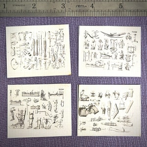 Multi-Scale 1:12 Medical Instrument Charts and Diagrams Dollhouse Miniatures- Tiny Curiosity, Medical, Hospital, Asylum, School Diorama Prop