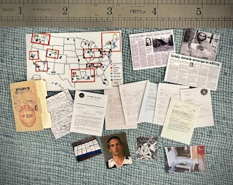 1:12 Israel Keyes Vintage Case File Folder Dollhouse Miniature- curiosity prop- true crime scene investigation diorama- police detective-