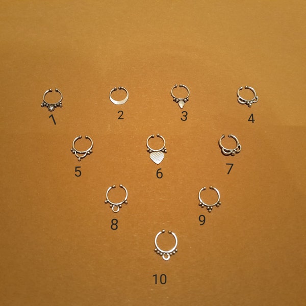 Fake Septum Ring - Clip On Septum Ring -  Surgical Steel Faux Septum Ring - Fake Septum Piercing - Price For One Piece