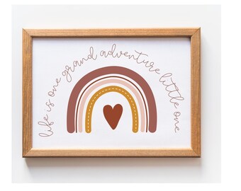 Cute Boho Rainbow Nursery Printable - Printable Wall Art - Rainbow Nursery - Boho Printable - Nursery Wall Art