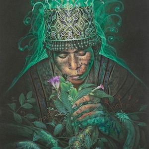 When the Plants Sing – Visionary Canvas Wall Art by Luis Tamani – Psychedelic Nature Print