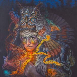 Abundancia del Corazon 2 - Carte postale visionnaire de Luis Tamani - Mini impression d'art spirituelle