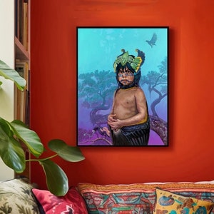 Paucar Child – Visionary Canvas Wall Art by Luis Tamani – Psychedelic Nature Print