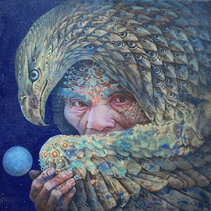 Rebirth – Psychedelic Poster Print by Luis Tamani – Visionary Shamanic Art