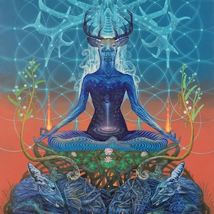 I Am Light – Visionary Canvas Wall Art by Luis Tamani – Sacred Plant & Spirit Artwork