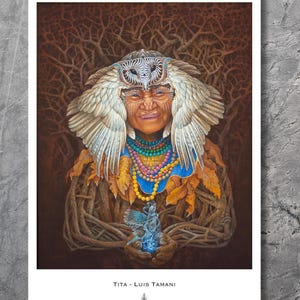 Tita – Psychedelic Poster Print by Luis Tamani – Visionary Shamanic Art