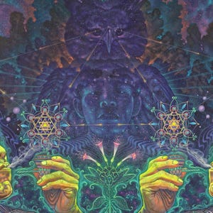 Unity – Visionary Canvas Wall Art by Luis Tamani – Sacred Plant & Spirit Artwork