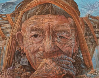 Medicine Man – Visionary Canvas Wall Art by Luis Tamani – Psychedelic Nature Print