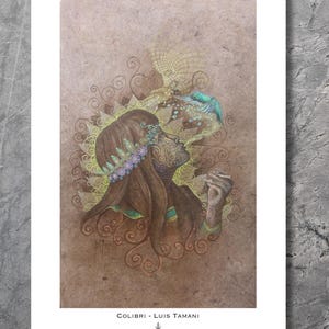 Colibri – Visionary Poster Print by Luis Tamani – Mystical Spiritual Art