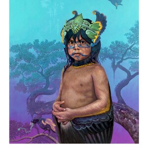 Bambino Paucar – Stampa psichedelica di Luis Tamani – Arte sciamanica visionaria