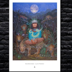 Guardianes – Visionary Poster Print by Luis Tamani – Mystical Spiritual Art