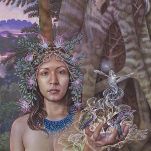 Bobinsana – Visionary Canvas Wall Art by Luis Tamani – Psychedelic Nature Print