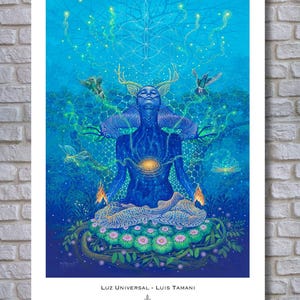 Universal Light – Psychedelic Poster Print by Luis Tamani – Visionary Shamanic Art