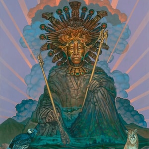 Wiraqocha – Psychedelic Poster Print by Luis Tamani – Visionary Shamanic Art